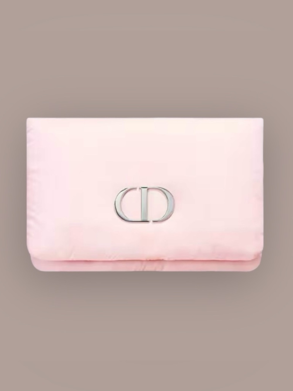 Light-Pink/Silver Dior Beauty (Fold-Over) Cosmetic-Makeup Bag/Pouch